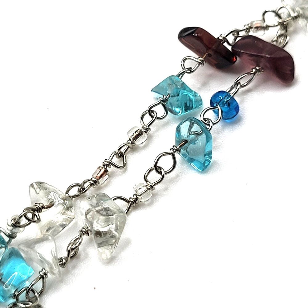 Dainty Raw Gemstone Choker Collar Necklace 19"